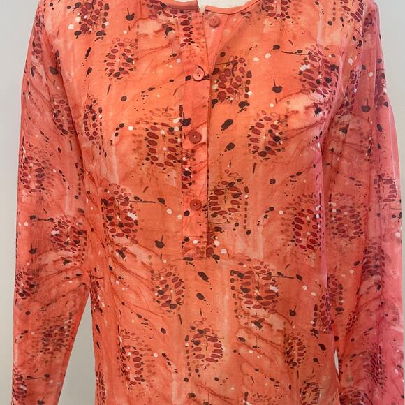 Theory Women Sheer Silk Blend Blouse Sz M - Picture 2 of 6